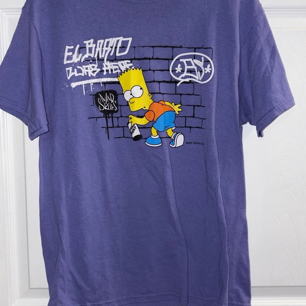 Purple Bart Simpson Graphic T-Shirt